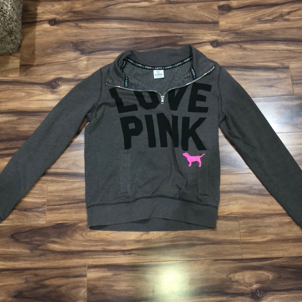 Pick Gray Zip Up Neck Sweater